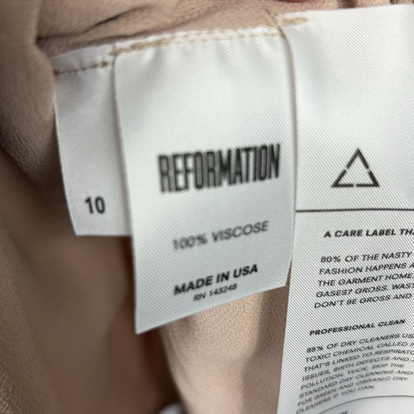 REFORMATION Square Neck Long Sleeve Smocked Waist Peasant Mini Dress size 10EU - Picture 9 of 9